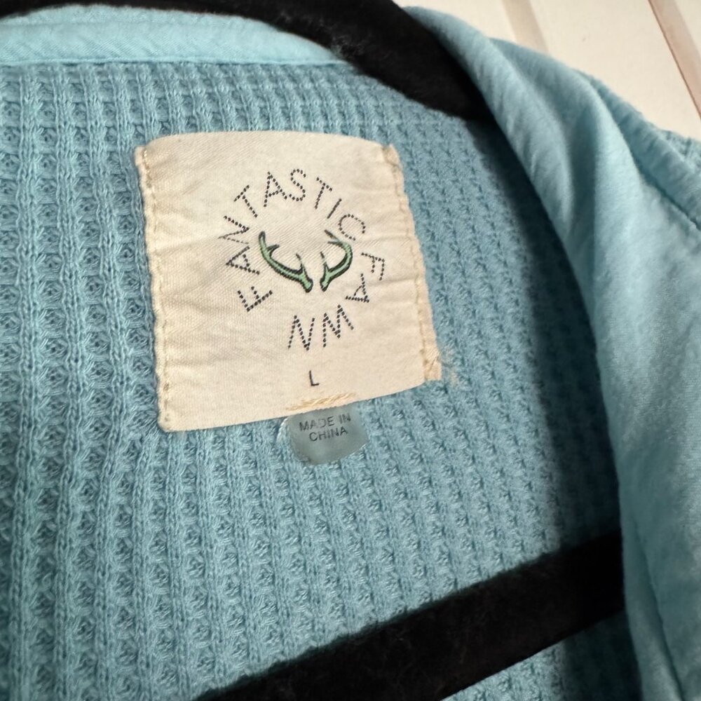 Dressed in LALA Light Blue Waffle Knit Jacket - Picture 5 of 6